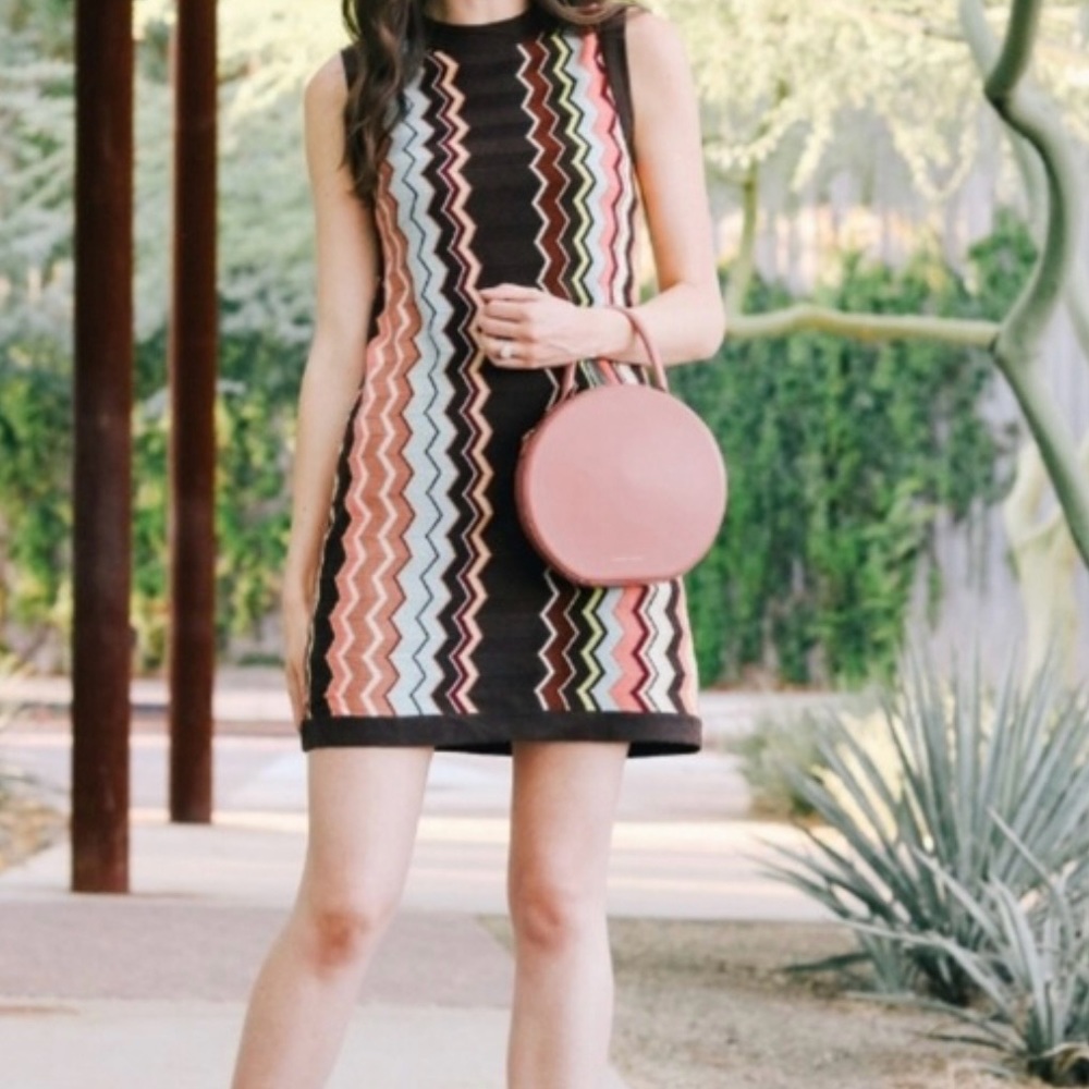 Missoni  for Target collaboration vertical chevron stripe sleeveless dress brown